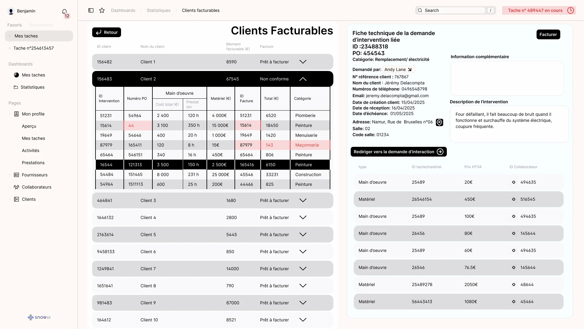 Billable clients